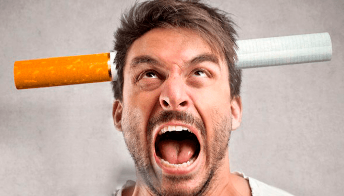 Irritabilité lors de l'arrêt du tabac chez un homme